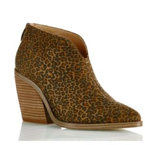 Dip front leopard bootie